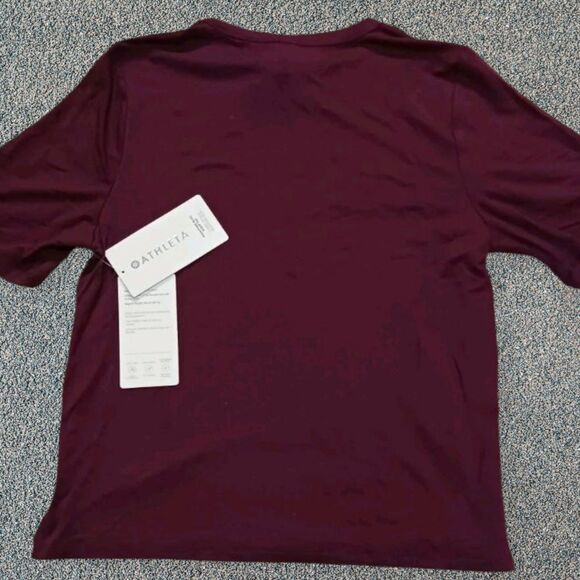 Athleta Women’s Size XXS NWT Nighttime Bliss Sleep Tee Burgundy Wine Color - Picture 2 of 7